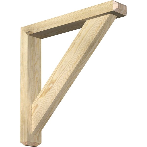 Ekena Millwork Traditional Craftsman Rough Sawn Bracket w/ Offset Brace, Douglas Fir, 4"W x 24"D x 24"H BKT0402X24X24TRA04RDF - main